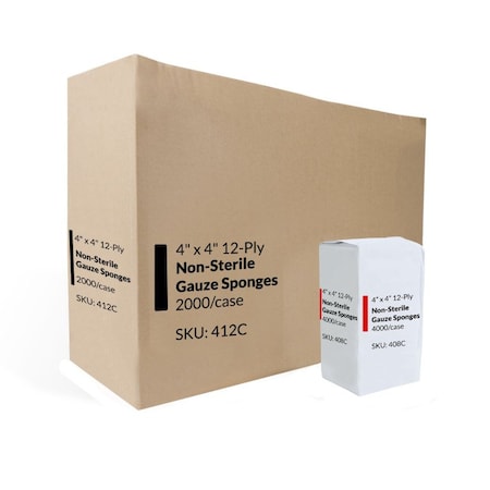 Oasis Non-Sterile Gauze Sponges, 4 in. x 4 in., 12-Ply, 2000PK 412C